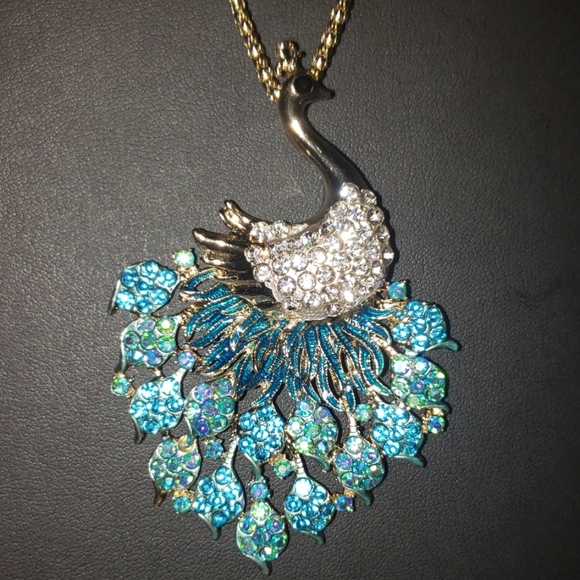 COPY - NWT Crystal peacock necklace by Betsey Johnson - Picture 6 of 7